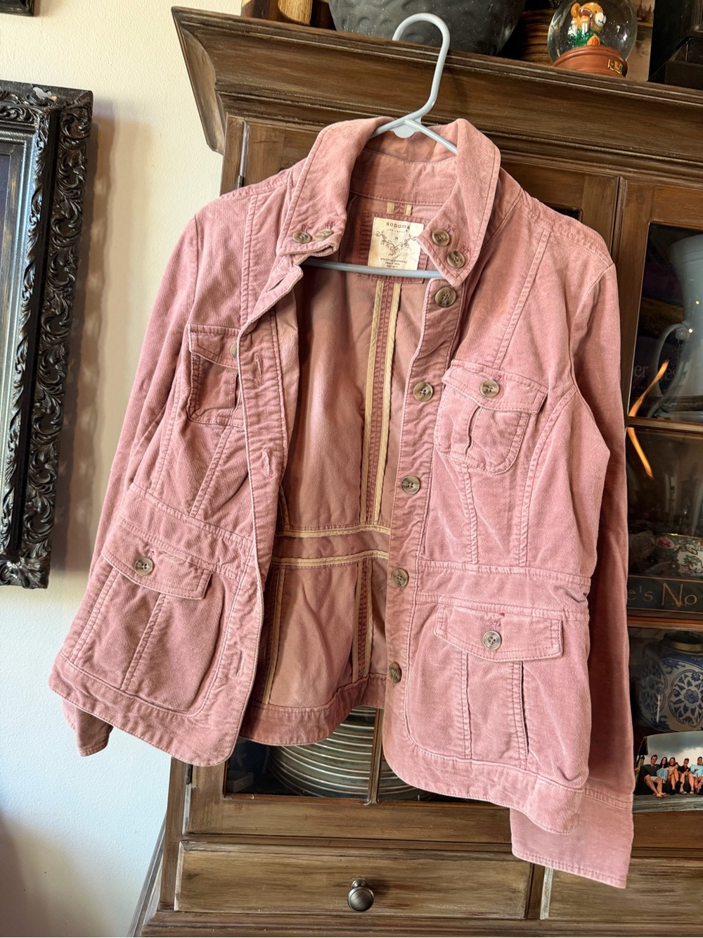 Sonoma Dusty Pink Utility Jacket with Button Front